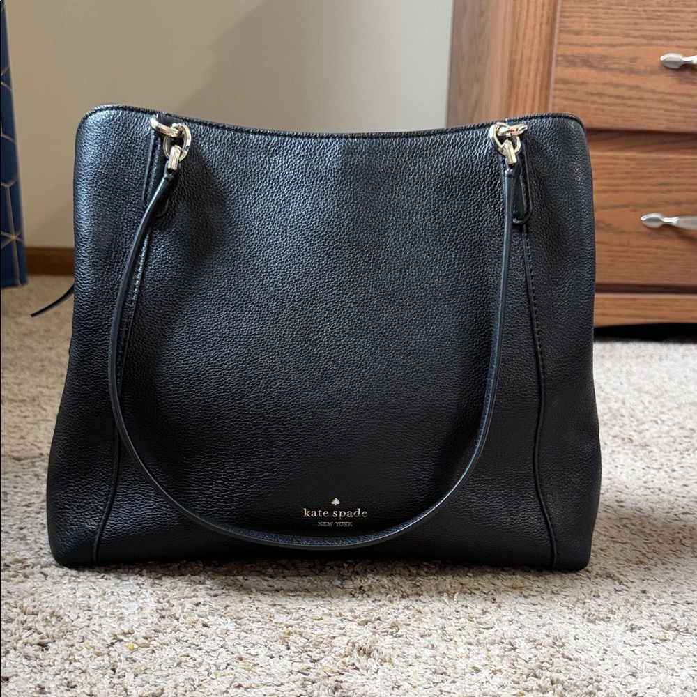 Kate SpadeBlack Pebbled Leather Shoulder Tote
